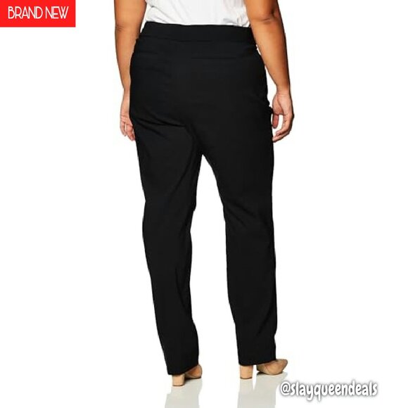 Plus Size Super Stretch Pull-On Career Pants with Welt Pockets - Picture 4 of 6